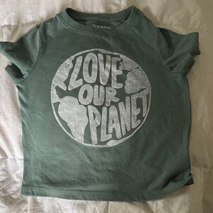 Old Navy Toddler 2t Green Earth Graphic Tee